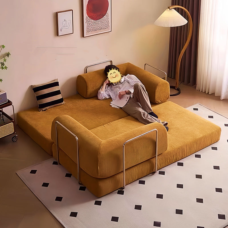 NC690 Vintage-style reversible sofa, compressible and foldable fabric sofa bed