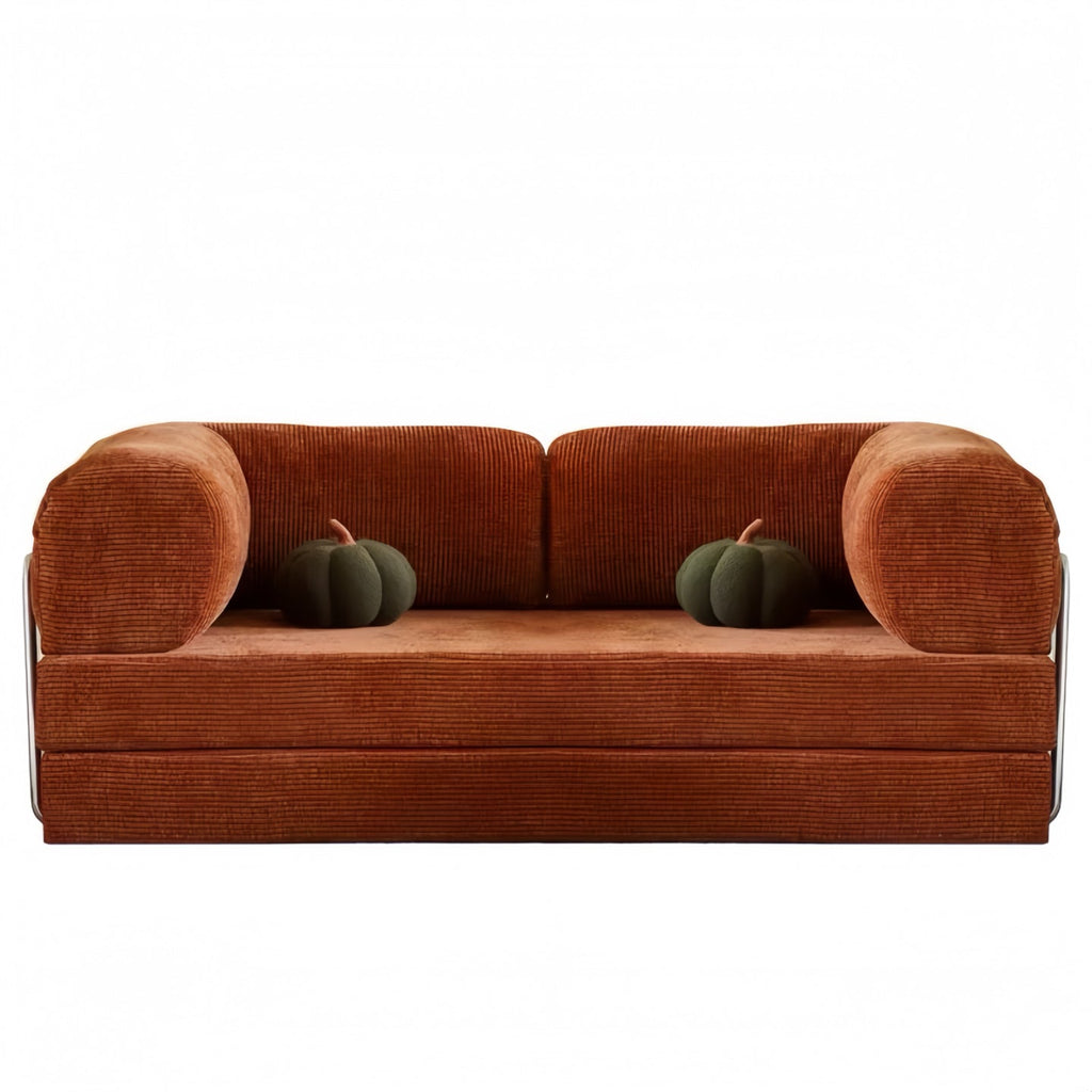 NC690 Vintage-style reversible sofa, compressible and foldable fabric sofa bed