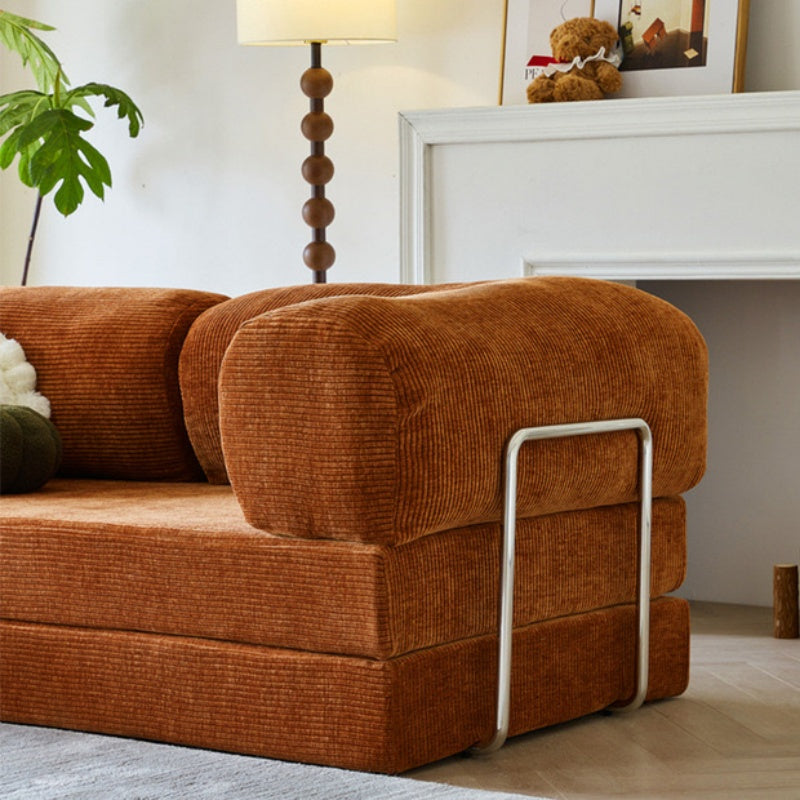 Vintage-style reversible sofa, compressible and foldable fabric sofa bed NC690