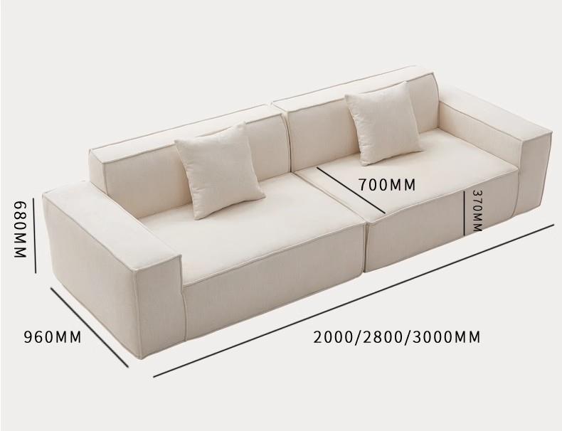 Minimalist modern small apartment sofa, cotton linen, no-wash, technical fabric, compressed sofa NC624