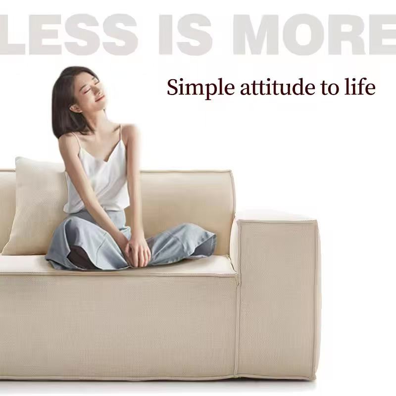 Minimalist modern small apartment sofa, cotton linen, no-wash, technical fabric, compressed sofa NC624