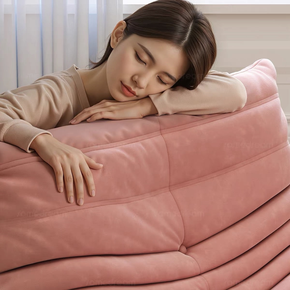 Caterpillar-shaped beanbag sofa, suitable for sleeping or lounging in the living room, balcony, or bedroom; single sofa.MM03