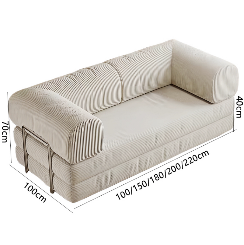 NC690 Vintage-style reversible sofa, compressible and foldable fabric sofa bed