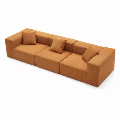 Full compression sofa, vacuum corduroy fabric sofa, home living room designer straight sofa NC264