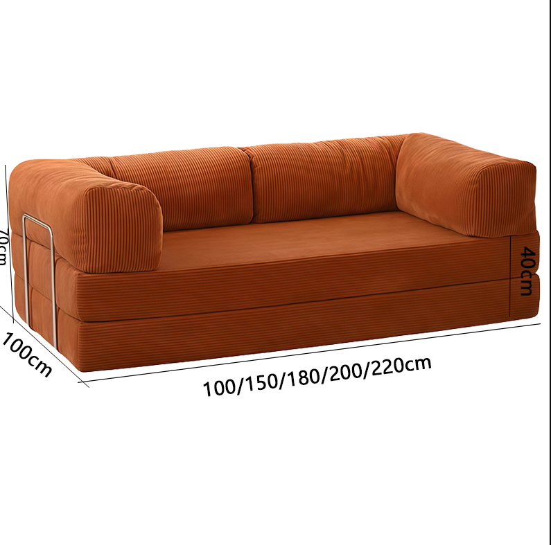 NC690 Vintage-style reversible sofa, compressible and foldable fabric sofa bed