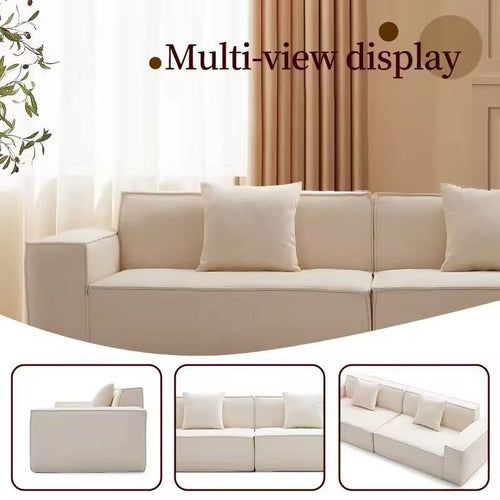 Minimalist modern small apartment sofa, cotton linen, no-wash, technical fabric, compressed sofa NC624