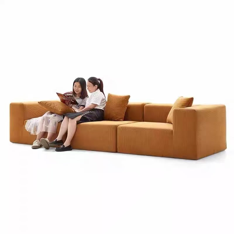 Full compression sofa, vacuum corduroy fabric sofa, home living room designer straight sofa NC264